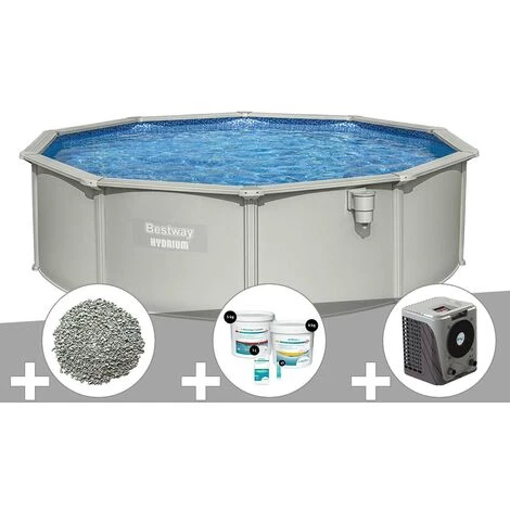 Kit Piscine Acier Ronde Bestway Hydrium 4,60 X 1,20 Cm + 10 Kg De Zéolite + Kit De Traitement Au Chlore + Pompe à Chaleur 3 Kit Piscine Acier Ronde Bestway Hydrium 4,60 X 1,20 Cm + 10 Kg De Zéolite + Kit De Traitement Au Chlore + Pompe à Chaleur