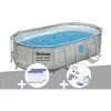 Kit Piscine Tubulaire Ovale Bestway Power Steel SwimVista Avec Hublots 4,27 X 2,50 X 1,00 M + 6 Cartouches De Filtration + Kit D'entretien Deluxe -Piscine Soldes Boutique 55406527 1