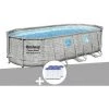 Kit Piscine Tubulaire Ovale Bestway Power Steel SwimVista Avec Hublots 5,49 X 2,74 X 1,22 M + 6 Cartouches De Filtration