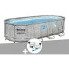 Kit Piscine Tubulaire Ovale Bestway Power Steel SwimVista Avec Hublots 5,49 X 2,74 X 1,22 M + Kit De Traitement Au Chlore