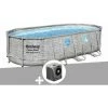 Kit Piscine Tubulaire Ovale Bestway Power Steel SwimVista Avec Hublots 5,49 X 2,74 X 1,22 M + Pompe à Chaleur