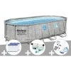 Kit Piscine Tubulaire Ovale Bestway Power Steel SwimVista Avec Hublots 5,49 X 2,74 X 1,22 M + 6 Cartouches De Filtration + Kit De Traitement Au Chlore + Kit D'entretien Deluxe -Piscine Soldes Boutique 55406547 1