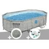 Kit Piscine Tubulaire Ovale Bestway Power Steel SwimVista Avec Hublots 4,88 X 3,05 X 1,07 M + 10 Kg De Zéolite + Kit De Traitement Au Chlore -Piscine Soldes Boutique 55406553 1