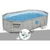 Kit Piscine Tubulaire Ovale Bestway Power Steel SwimVista Avec Hublots 4,88 X 3,05 X 1,07 M + Kit De Traitement Au Chlore
