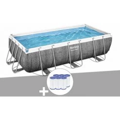Kit Piscine Tubulaire Rectangulaire Bestway Power Steel 4,04 X 2,01 X 1,00 M + 6 Cartouches De Filtration