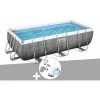 Kit Piscine Tubulaire Rectangulaire Bestway Power Steel 4,04 X 2,01 X 1,00 M + Kit D'entretien Deluxe