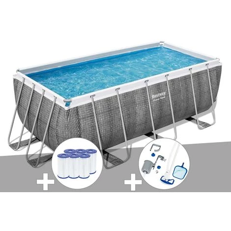 Kit Piscine Tubulaire Rectangulaire Bestway Power Steel 4,12 X 2,01 X 1,22 M + 6 Cartouches De Filtration + Kit D'entretien Deluxe 3 Kit Piscine Tubulaire Rectangulaire Bestway Power Steel 4,12 X 2,01 X 1,22 M + 6 Cartouches De Filtration + Kit D'entretien Deluxe