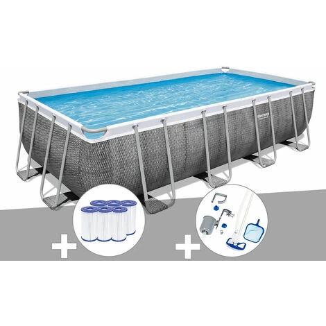 Kit Piscine Tubulaire Rectangulaire Bestway Power Steel 5,49 X 2,74 X 1,22 M + 6 Cartouches De Filtration + Kit D'entretien Deluxe 3 Kit Piscine Tubulaire Rectangulaire Bestway Power Steel 5,49 X 2,74 X 1,22 M + 6 Cartouches De Filtration + Kit D'entretien Deluxe