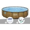 Kit Piscine Tubulaire Ronde Bestway Power Steel Avec Hublots 5,49 X 1,22 M + 6 Cartouches De Filtration + Kit De Traitement Au Chlore