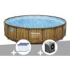 Kit Piscine Tubulaire Ronde Bestway Power Steel Avec Hublots 5,49 X 1,22 M + 6 Cartouches De Filtration + Pompe à Chaleur -Piscine Soldes Boutique 55406609 1