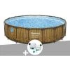 Kit Piscine Tubulaire Ronde Bestway Power Steel Avec Hublots 5,49 X 1,22 M + Kit De Traitement Au Chlore