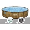 Kit Piscine Tubulaire Ronde Bestway Power Steel Avec Hublots 5,49 X 1,22 M + Kit De Traitement Au Chlore + Pompe à Chaleur -Piscine Soldes Boutique 55406613 1