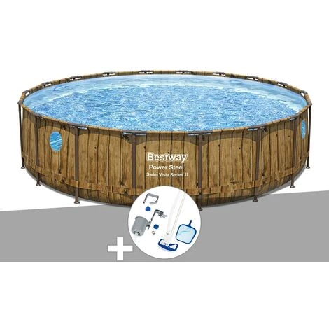 Kit Piscine Tubulaire Ronde Bestway Power Steel Avec Hublots 5,49 X 1,22 M + Kit D'entretien Deluxe 3 Kit Piscine Tubulaire Ronde Bestway Power Steel Avec Hublots 5,49 X 1,22 M + Kit D'entretien Deluxe