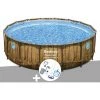 Kit Piscine Tubulaire Ronde Bestway Power Steel Avec Hublots 4,88 X 1,22 M + Kit D'entretien Deluxe