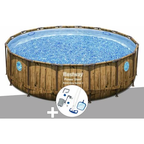 Kit Piscine Tubulaire Ronde Bestway Power Steel Avec Hublots 4,88 X 1,22 M + Kit D'entretien Deluxe 3 Kit Piscine Tubulaire Ronde Bestway Power Steel Avec Hublots 4,88 X 1,22 M + Kit D'entretien Deluxe