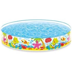 INTEX 56451NP SEMI RIGIDE MY BEACH DAY PISCINETTE PVC MULTICOLORE 152 X 152 X 25 CM