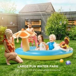 BENOBBY KIDS Centre De Jeu Gonflable, 78,7 '' X 66,9 '' X 12,5 '' Piscine Pour Enfants Avec Toboggan Pour Jardin, Parc Aquatique D'arrière-cour, Une Pièce -Piscine Soldes Boutique 55512820 3