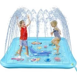 BENOBBY KIDS Splash Pad Pour Les Tout-petits, Tapis Enfant De Jet D'eau,arroseur D'extérieur Pour Enfants, 67" Jouets Aquatiques D'été, Pataugeoire Gonflable, Piscine Pour Bébé, Cadeaux Amusants Pour 3 4 5 6 7 8 9 Ans, Garçon, Fille, Jardin, Pelouse, Jeux De Plein Air