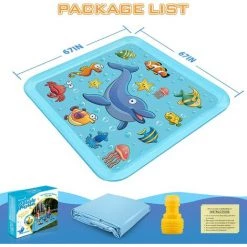 BENOBBY KIDS Splash Pad Pour Les Tout-petits, Tapis Enfant De Jet D'eau,arroseur D'extérieur Pour Enfants, 67" Jouets Aquatiques D'été, Pataugeoire Gonflable, Piscine Pour Bébé, Cadeaux Amusants Pour 3 4 5 6 7 8 9 Ans, Garçon, Fille, Jardin, Pelouse, Jeux De Plein Air -Piscine Soldes Boutique 55513060 5
