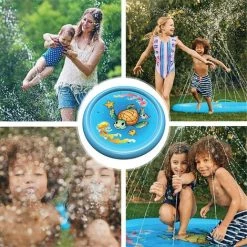 BENOBBY KIDS Tapis D'arrosage Splash Pad Pour Enfants, Tampons Anti-éclaboussures Pour Bébé Tout-petits De 1 à 3 Ans, Piscine Pour Enfants, Jouets Aquatiques D'extérieur Pour Enfants De 4 à 8 Ans，Garçons Filles -Piscine Soldes Boutique 55513342 3