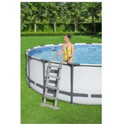 Pack BESTWAY Piscine Tubulaire Ronde - Steel Pro Max - 457 X 122 Cm - Robot Aspirateur Autonome Frisbee - Kit De Traitement De L'eau - Gris -Piscine Soldes Boutique 55525072 3