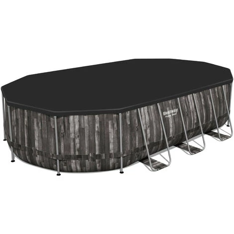 Piscine Hors-sol Tubulaire Bestway Power Steel Oval Imitation Bois 610x366x122 Cm Épurateur à Cartouche De 5 678 L/H 5 Piscine Hors-sol Tubulaire Bestway Power Steel Oval Imitation Bois 610x366x122 Cm Épurateur à Cartouche De 5 678 L/H – Image 3