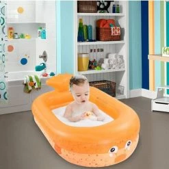 Fei Yu Piscine Gonflable Pour Enfants, Piscine Pour Bébé Avec Sol Souple Gonflable, Baignoire Gonflable Pour Intérieur Ou Extérieur, Fosse à Balles (139,7 Cm Orange) -Piscine Soldes Boutique 55599905 3