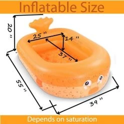 Fei Yu Piscine Gonflable Pour Enfants, Piscine Pour Bébé Avec Sol Souple Gonflable, Baignoire Gonflable Pour Intérieur Ou Extérieur, Fosse à Balles (139,7 Cm Orange) -Piscine Soldes Boutique 55599905 4