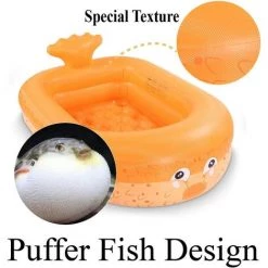 Fei Yu Piscine Gonflable Pour Enfants, Piscine Pour Bébé Avec Sol Souple Gonflable, Baignoire Gonflable Pour Intérieur Ou Extérieur, Fosse à Balles (139,7 Cm Orange) -Piscine Soldes Boutique 55599905 5