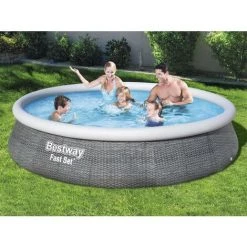 LITZEE Ensemble De Piscine Gonflable Fast Set Avec Pompe 396x84 Cm #