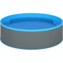 INLIFE Piscine Avec écumoire Suspendue Et Pompe 350x90 Cm Gris