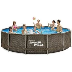 SUMMERWAVES Piscine Tubulaire Ronde Active Frame Pool Effet Rotin 4,57 X 1,06 M - Summer Waves - Marron 9 SUMMERWAVES Piscine Tubulaire Ronde Active Frame Pool Effet Rotin 4,57 X 1,06 M - Summer Waves - Marron -Piscine Soldes Boutique 55773475 3