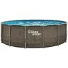 Piscine Tubulaire Ronde Active Frame Pool Effet Rotin 4,88 X 1,22 M - Summer Waves - Marron -Piscine Soldes Boutique 55773477 1
