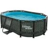 Piscine Tubulaire Ovale Active Frame Pool Effet Chevron 3,00 X 2,00 X 0,84 M - Summer Waves - Noir -Piscine Soldes Boutique 55773478 1