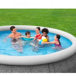 Piscine Hors Sol Ronde 366x76 Cm Avec Effet Rotin Bestway Fast Set 57445 -Piscine Soldes Boutique 55858574 3