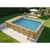 POOLCREW Piscine De Jardin Madeira - Enterrable Marron Imprégné Sous Pression 620 X 420 Cm - Marron