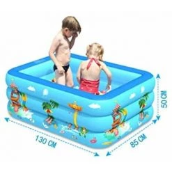 Piscine Gonflable Famille Enfant Rectangulaire Plastique Jardin Longueur 130cm FUIENKO -Piscine Soldes Boutique 55871858 2