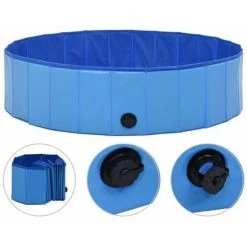 Piscine Pliable Pour Chiens Bleu 120x30 Cm PVC FUIENKO