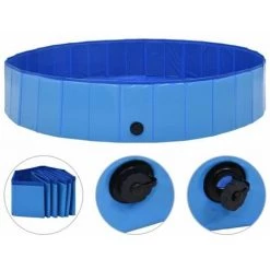 Piscine Pliable Pour Chiens Bleu 160x30 Cm PVC FUIENKO -Piscine Soldes Boutique 55871872 3