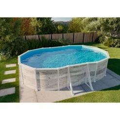 POOLCREW Piscine à Parois D'acier Seeland Blanc Zingué 610 X 375 Cm - Blanc