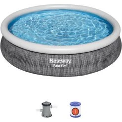 Bestway Fast Set Ensemble De Piscine En Rotin Avec Pompe Filtrante - Naturel -Piscine Soldes Boutique 56067405 5