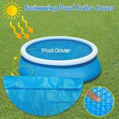 BENOBBY KIDS Couverture Solaire De Piscine, 4/5/6/8/10/12/15 Pieds Anti-soleil Anti-poussière Gonflable Couverture De Protection De Piscine Pour Piscine Intérieure Extérieure Bleu 4 Pieds -Piscine Soldes Boutique 56069091 3