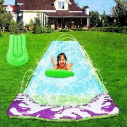 BENOBBY KIDS Slip And Slide Splash And Slide Pour Backyards Waterslide Toys 16' Foot 1 Sliding Racing Lanes, 1pc [Ne Comprend Pas La Planche à Roulettes Unique]
