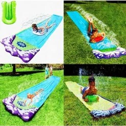 BENOBBY KIDS Slip And Slide Splash And Slide Pour Backyards Waterslide Toys 16' Foot 1 Sliding Racing Lanes, 1pc [Ne Comprend Pas La Planche à Roulettes Unique] -Piscine Soldes Boutique 56069926 4