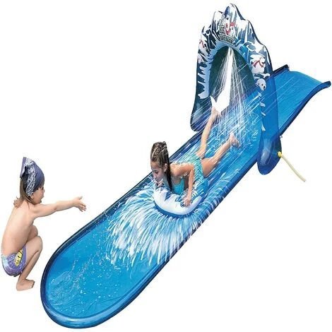 BENOBBY KIDS Toboggan Aquatique De 16,4 Pi X 37,4 Po Avec Planches Corporelles, Jouet D'été Pour Jardin Et Extérieur Bleu, 1 Pièce 3 BENOBBY KIDS Toboggan Aquatique De 16,4 Pi X 37,4 Po Avec Planches Corporelles, Jouet D'été Pour Jardin Et Extérieur Bleu, 1 Pièce