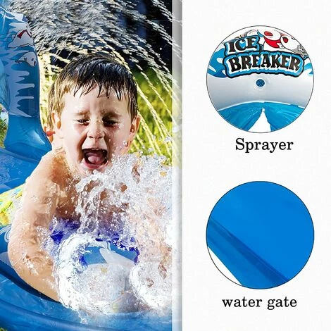 BENOBBY KIDS Toboggan Aquatique De 16,4 Pi X 37,4 Po Avec Planches Corporelles, Jouet D'été Pour Jardin Et Extérieur Bleu, 1 Pièce 6 BENOBBY KIDS Toboggan Aquatique De 16,4 Pi X 37,4 Po Avec Planches Corporelles, Jouet D'été Pour Jardin Et Extérieur Bleu, 1 Pièce – Image 4