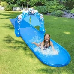 BENOBBY KIDS Toboggan Aquatique De 16,4 Pi X 37,4 Po Avec Planches Corporelles, Jouet D'été Pour Jardin Et Extérieur Bleu, 1 Pièce 11 BENOBBY KIDS Toboggan Aquatique De 16,4 Pi X 37,4 Po Avec Planches Corporelles, Jouet D'été Pour Jardin Et Extérieur Bleu, 1 Pièce -Piscine Soldes Boutique 56069932 5