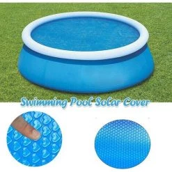 BENOBBY KIDS Couverture Solaire De Piscine, 4/5/6/8/10/12/15 Pieds Anti-soleil Anti-poussière Gonflable Couverture De Protection De Piscine Pour Piscine Intérieure Extérieure Bleu 8 Pieds -Piscine Soldes Boutique 56071010 5