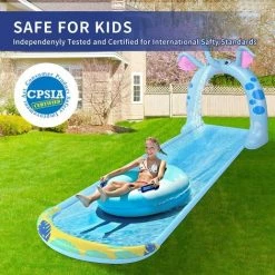 BENOBBY KIDS Jouet Aquatique Slip And Slide Avec Arroseur, Toboggan Aquatique De 16 Pieds Pour Le Jardin Des Enfants, Toboggan Extérieur Slip N Slide, Toboggan Aquatique Gonflable Pour Enfants Garçons Filles à Partir De 3 Ans, 1 Pièce -Piscine Soldes Boutique 56071497 3