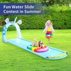 BENOBBY KIDS Jouet Aquatique Slip And Slide Avec Arroseur, Toboggan Aquatique De 16 Pieds Pour Le Jardin Des Enfants, Toboggan Extérieur Slip N Slide, Toboggan Aquatique Gonflable Pour Enfants Garçons Filles à Partir De 3 Ans, 1 Pièce -Piscine Soldes Boutique 56071497 4